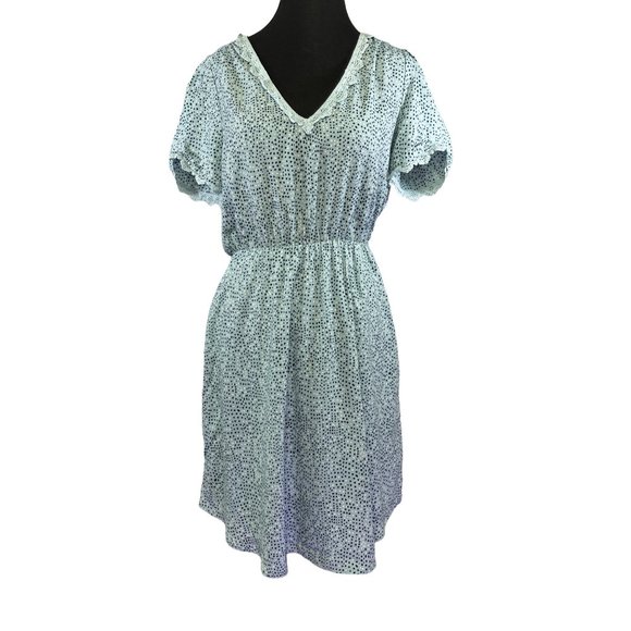 Collective Concepts Dresses & Skirts - Collective Concepts Banana Republic Size Small Blue Polka Dot Dress Lace Trim